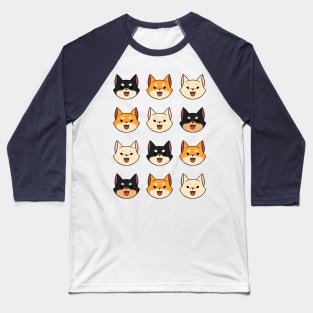 Shiba Grid Baseball T-Shirt